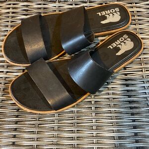 Sorel black sandals